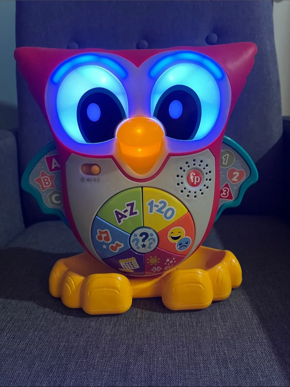 Fisher-Price Light-Up Interactive Owl Toy - Red, Yellow, Green, Blue, Orange